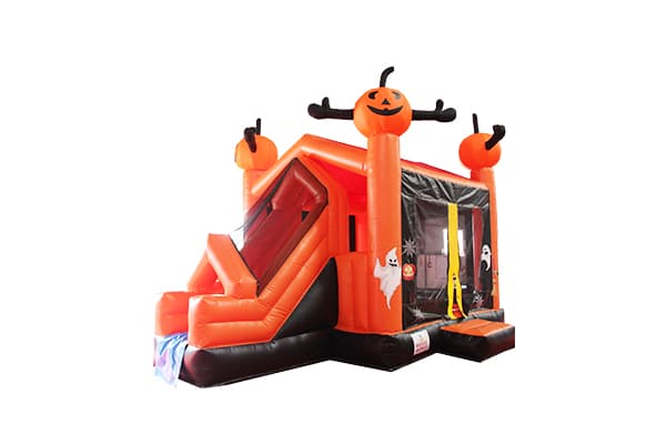 Halloween Theme Pumpkin Inflatable bounce house with slide