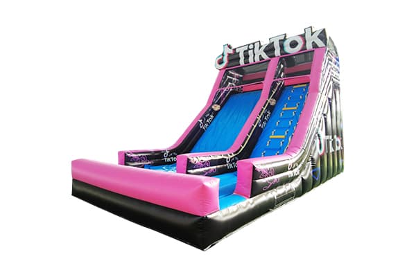 Social media-themed dry slide for influencers