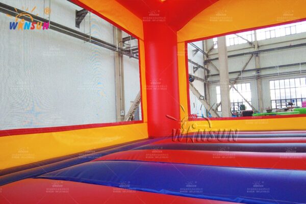 Sports-themed inflatable jumping arena for team events