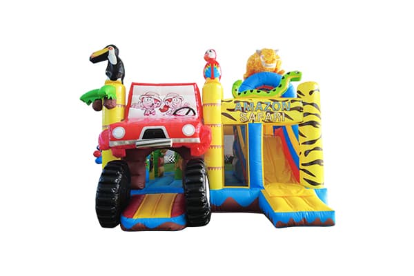 safari inflatable castle with slide for kids parties