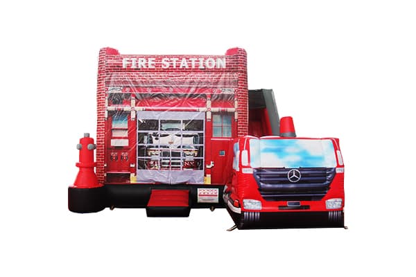 Fire station inflatable combo