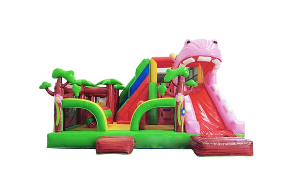 Hippo dry slide inflatable playground