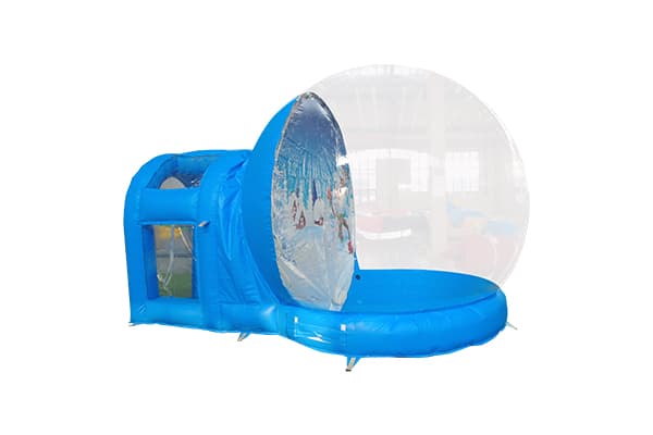 Inflatable snow globe with entrance tunnel and LED lights