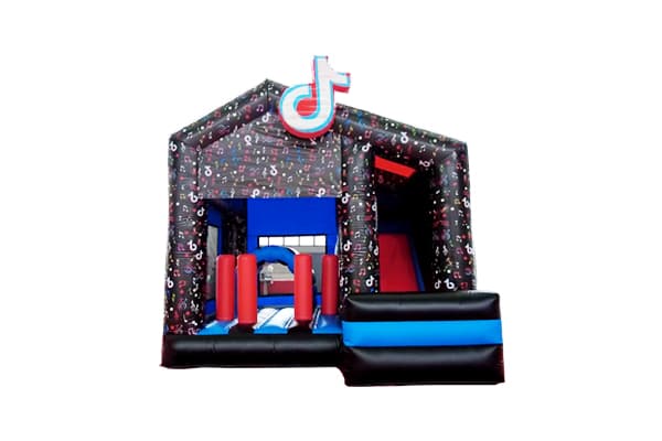 TikTok viral inflatable jumping castle with tunnel and slide