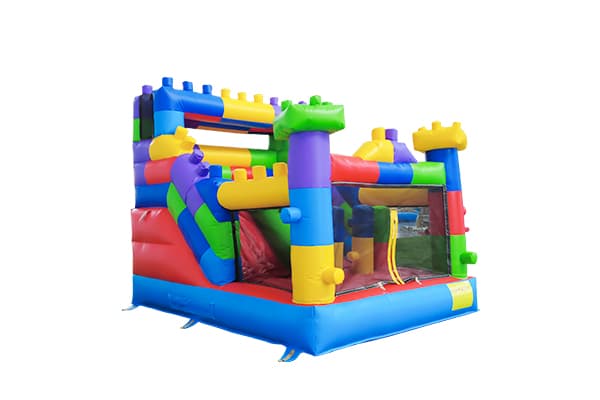 inflatable slide with bounce house and pop-up features