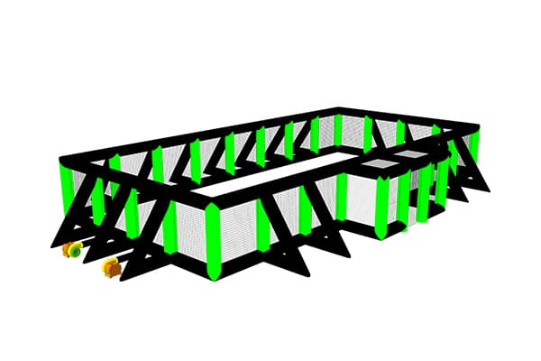 Inflatable paintball bunker field