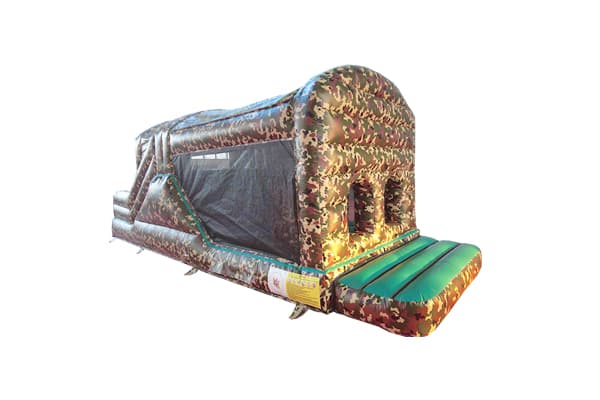 camouflage inflatable obstacle course dual lane