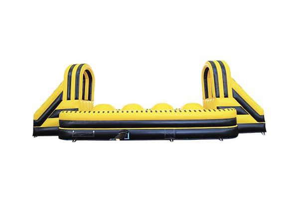 inflatable wipeout obstacle course with 4 big balls