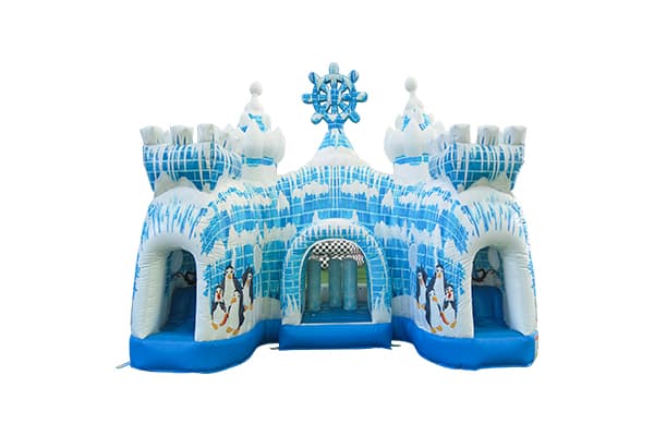 Antarctic Penguin inflatable ice castle combo with dry slide