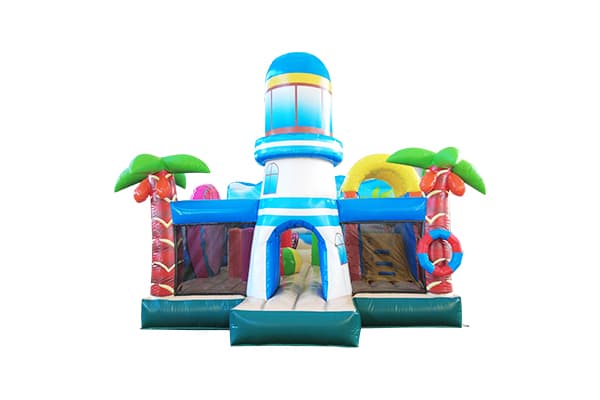 Beach theme inflatable jumper combo with dual lanes