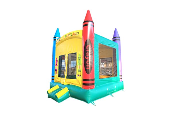 Commercial-grade crayon bounce house