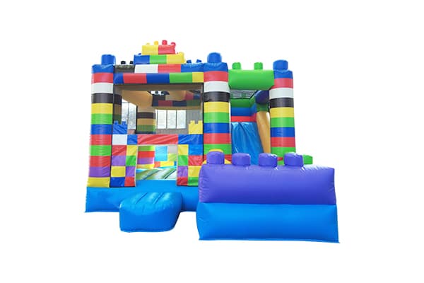 Inflatable Lego blocks combo with dry slide