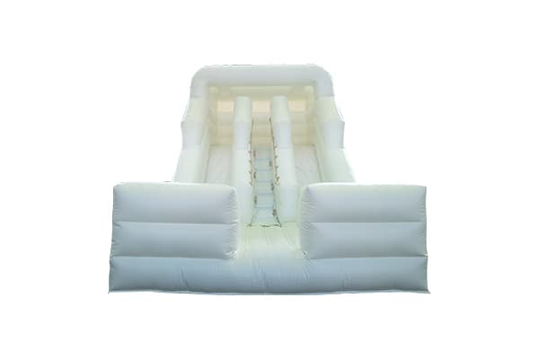 custom all white commercial dual lane inflatable slide