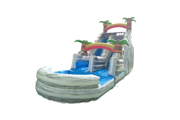 gray marble inflatable combo slide