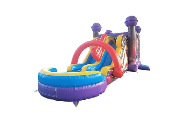 music bar theme inflatable combo with water slide