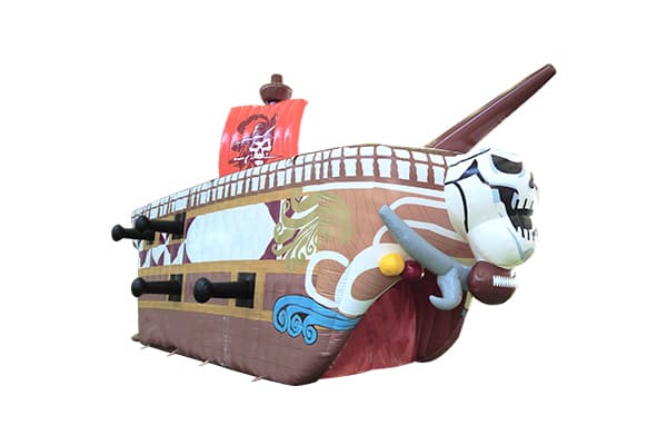 Large commercial inflatable pirate ship entrance