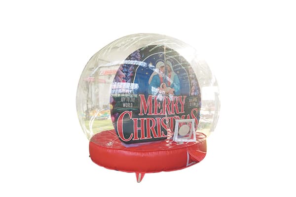 Commercial outdoor inflatable snow globe photo booth