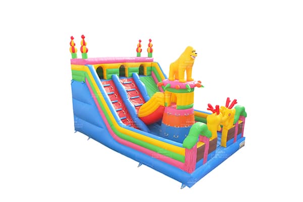 King Kong inflatable combo with slide and climbing tower