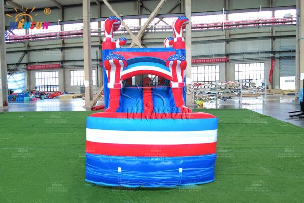American flag combo bounce house with slide commercial grade