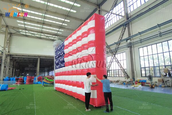 American flag inflatable with reinforced stitching