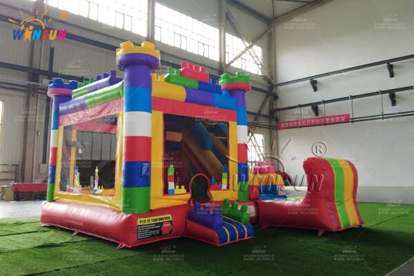 Birthday party inflatable Lego play zone