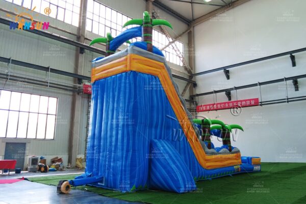 Blue marble inflatable water slide commercial grade