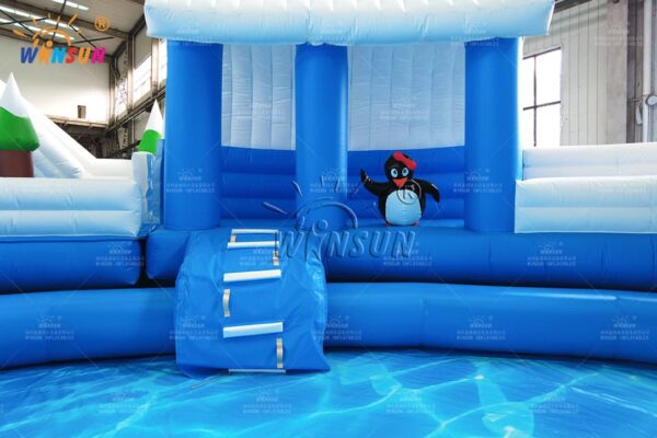 Custom logo Arctic inflatable water park for branding
