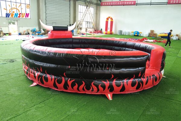 Custom logo inflatable bucking bull for events