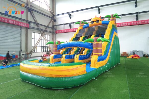 Dual lane sun slide with reinforced PVC material