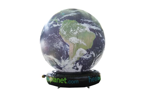 Giant Earth inflatable for environmental awareness events