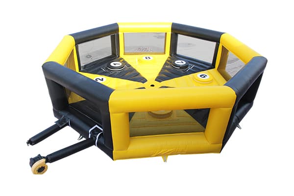 PVC inflatable mechanical obstacle course with safety netting