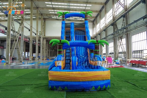 Party rental blue marble water slide for birthdays