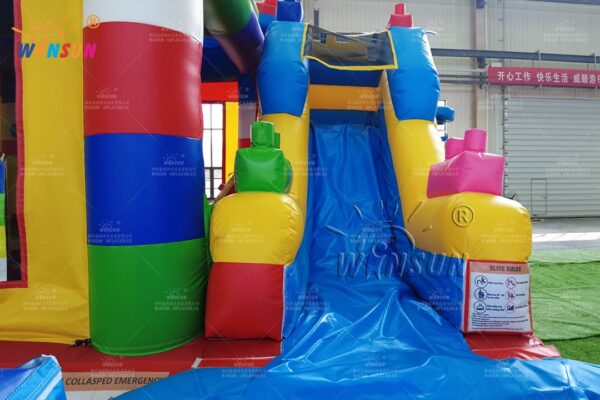 Soft play inflatable Lego blocks for daycare centers