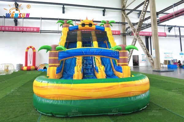 Sun theme dual lane marble water slide commercial grade
