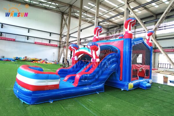 USA-themed inflatable bounce house slide combo for sale