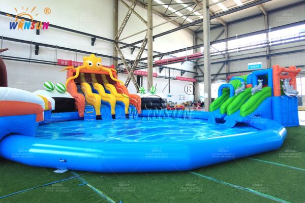 Wholesale octopus water park inflatable combo slide factory direct