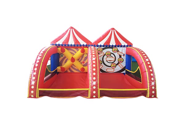 3m Tall Inflatable Game Structure with Ring Toss and Frisbee