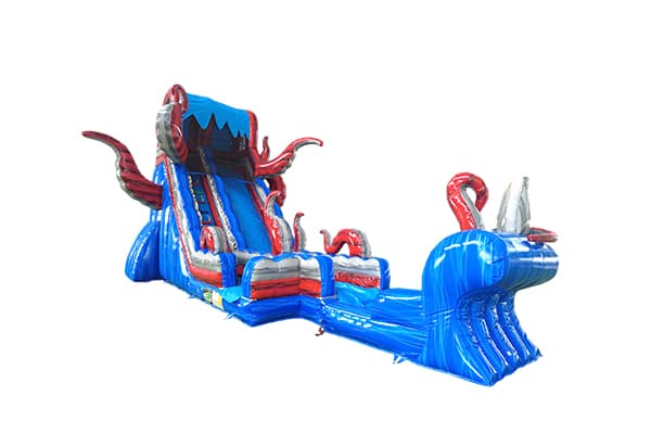 Giant Ocean Battle Inflatable Water Slide with Splash Pool