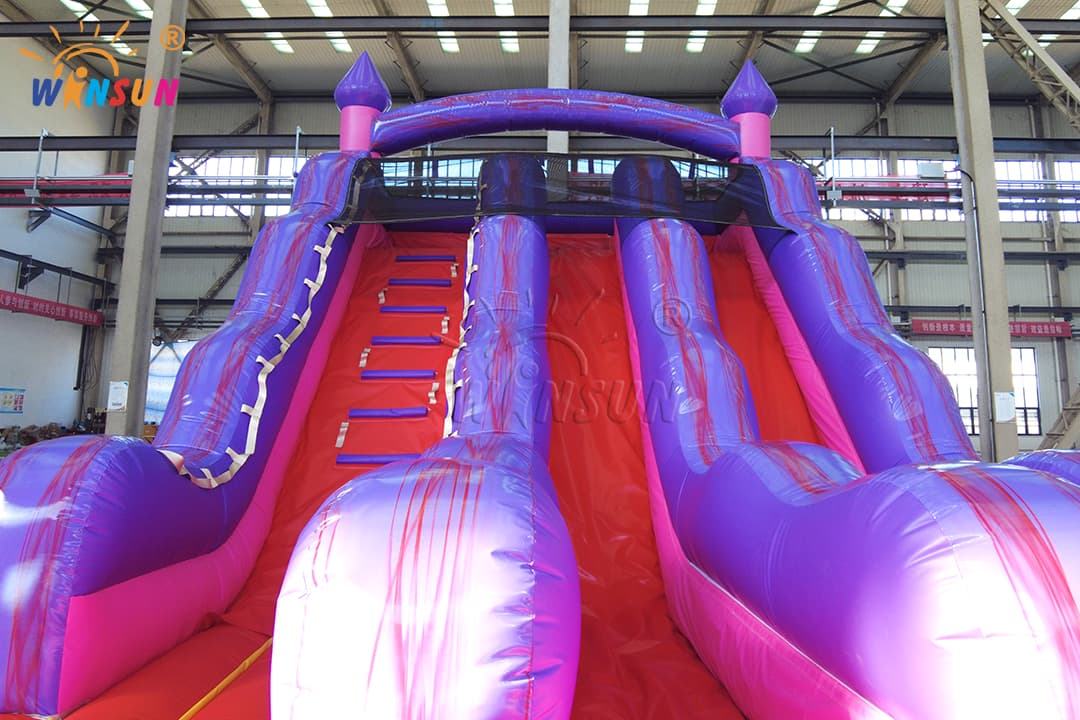 princess castle themed inflatable water slide
