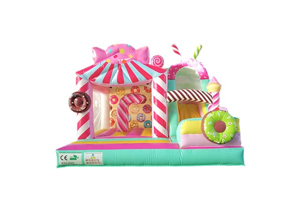 candy themed inflatable combo