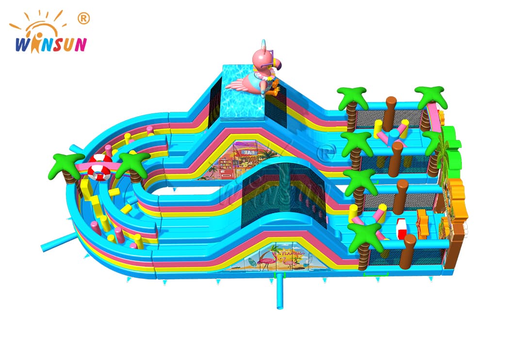 inflatable obstacle course for resort activities