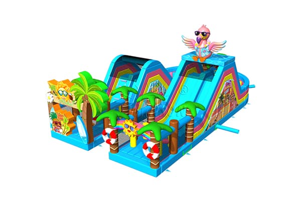inflatable obstacle course with safety netting